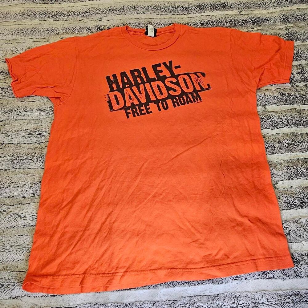 Harley-davidson Men's Orange T-shirt